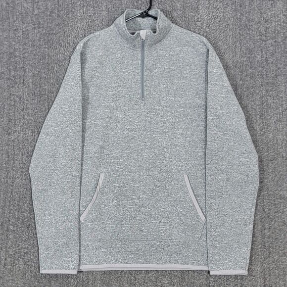 J Crew Mercantile Fleece Pullover Mens XL Gray 1/4 Zip Sweater Jacket - Picture 1 of 13
